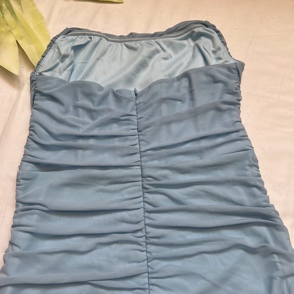 NWT PARTHEA Ruched Wrap Bodycon Mesh Tube Corset Dress - Picture 9 of 9